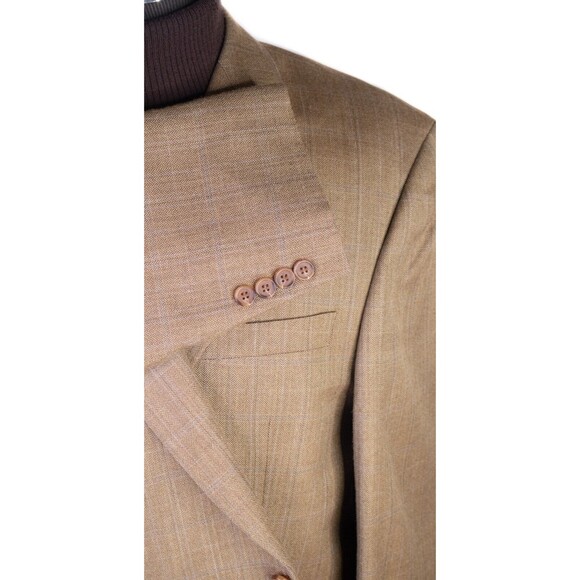 Ralph Lauren Mens Beige Herringbone 2 Button Sport Coat Blazer Jacket Sz 48R EUC - Picture 6 of 13